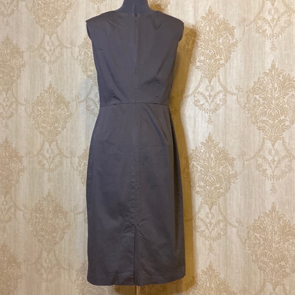 🇬🇧 Boden Cotton Sateen Slate Gray Midi Dress 8L - Picture 4 of 10